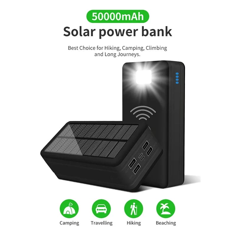 MSL 100000mAh Power Bank Magnetic Wireless Super Fast Charge 4USB 2.1A Solar Charging Powerbank