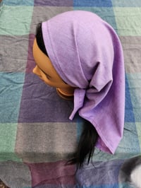 Image 2 of Linen Triangle Bandana in Lilac