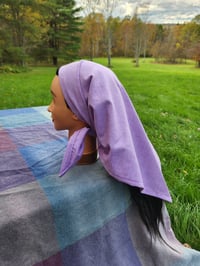 Image 1 of Linen Triangle Bandana in Lilac