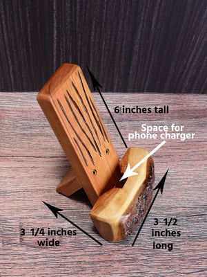 Image of 5 piece desk set made out of cherry wood with live edge, and a 18x36 wood grain desk mat