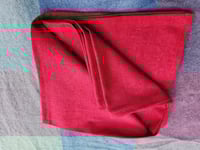 Image 1 of 40 Inch Square Linen Wrapping Scarf Crimson 