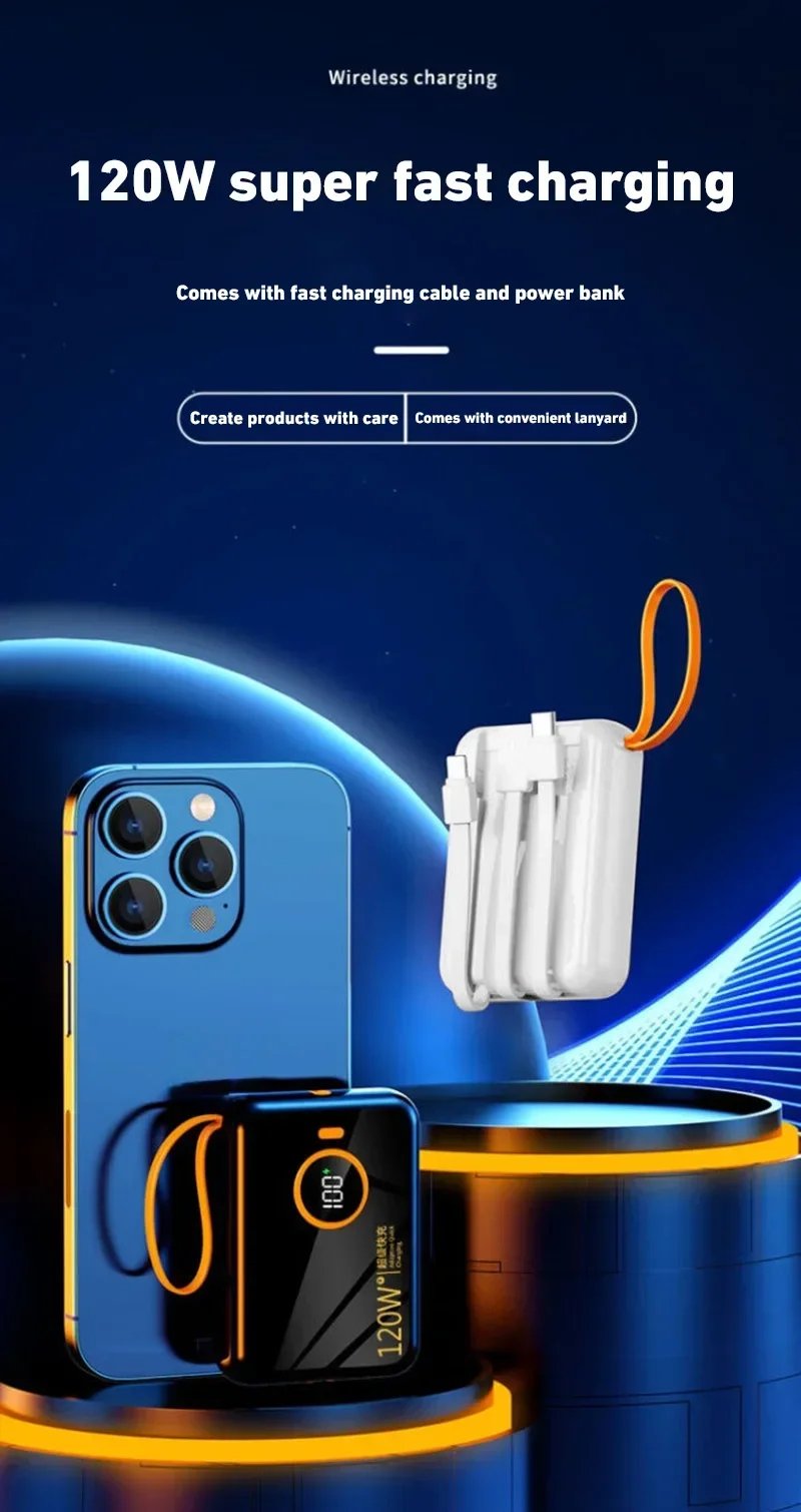MSL Mini 120W Power Bank High-Capacity Fast Charging Portable Backup