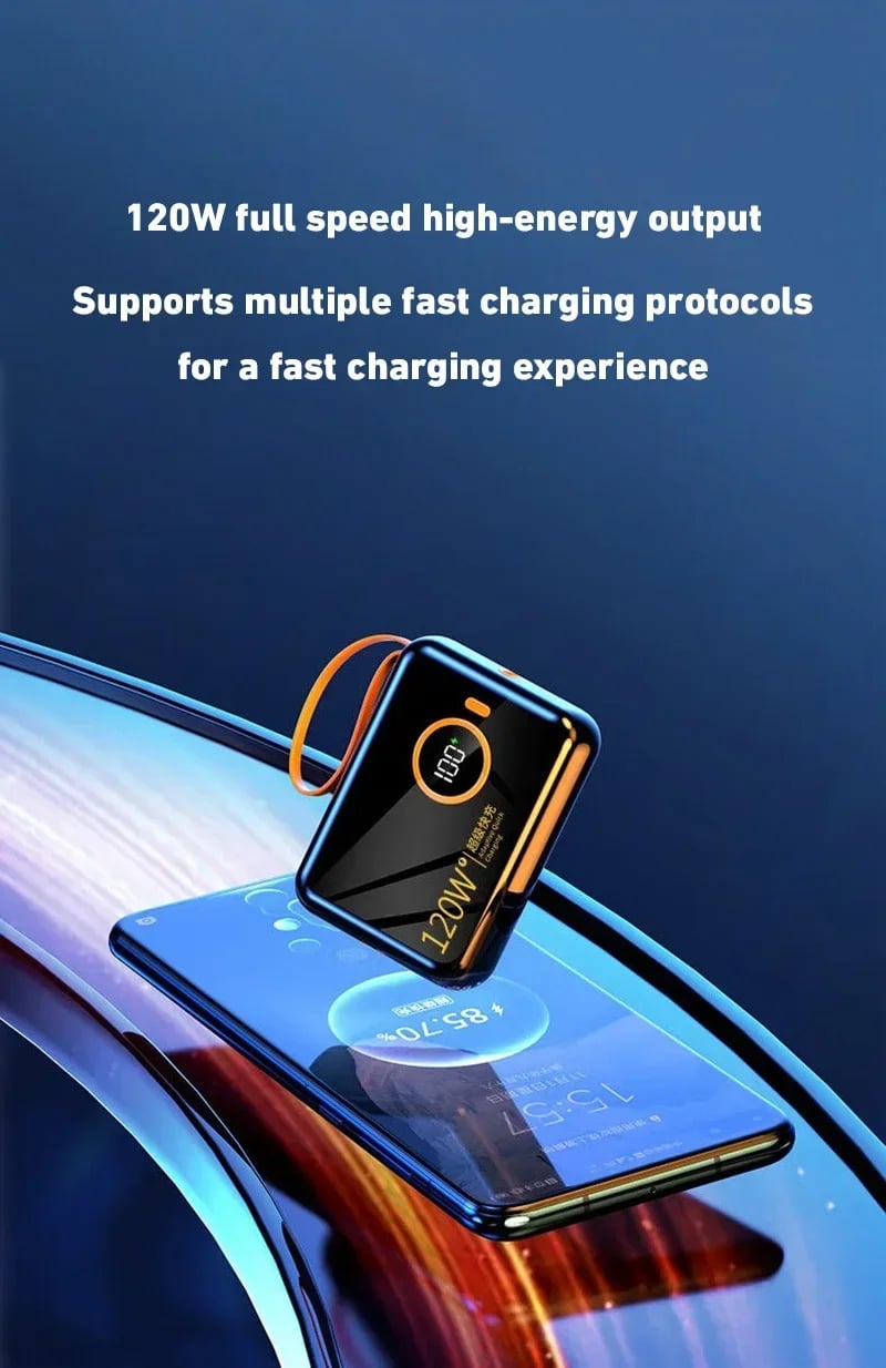 MSL Mini 120W Power Bank High-Capacity Fast Charging Portable Backup