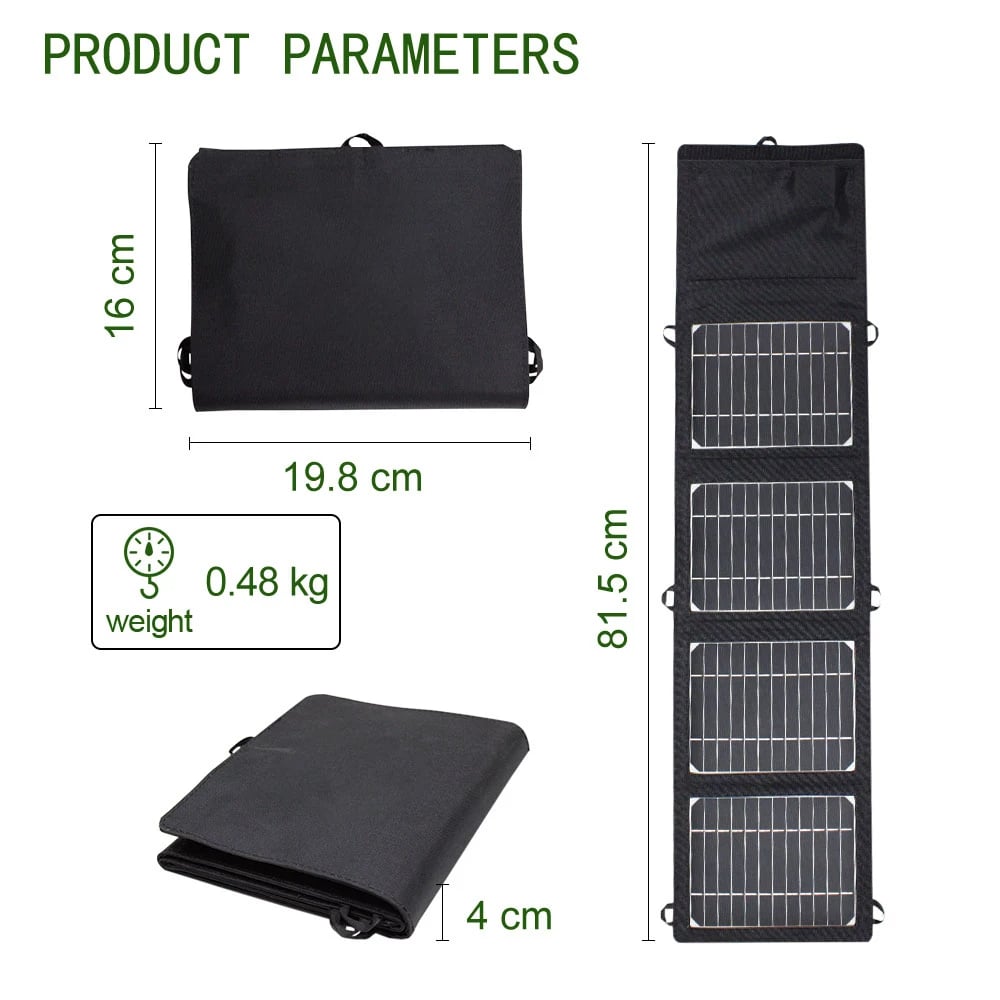 MSL 30W Solar Panel Portable Waterproof Foldable Battery Charger for Travel