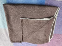 Image 1 of 40 Inch Square Knit Linen Wrapping Scarf in Brown