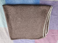 Image 2 of 40 Inch Square Knit Linen Wrapping Scarf in Brown