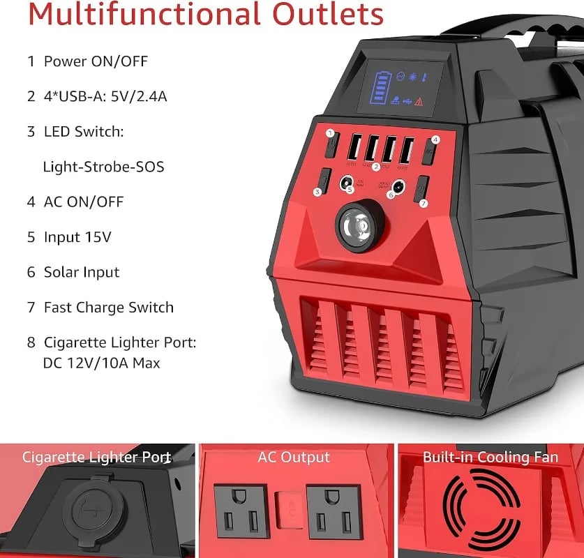 MSL 500W Portable Power Bank with AC Outlet for Home and Outdoor Use