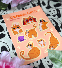 Image 2 of Orange Cats Sticker Sheet