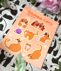 Image 3 of Orange Cats Sticker Sheet