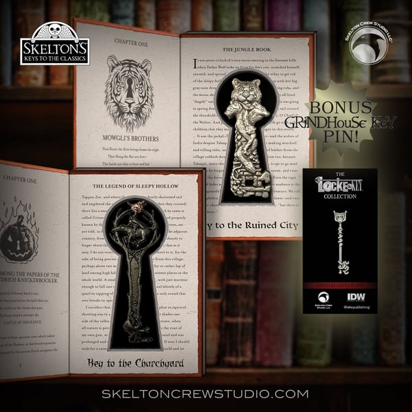 Image of Skelton's Keys to the Classics: Key to the Churchyard & Key to the Ruined City set w/BONUS pin!