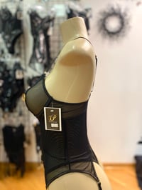 Image 3 of Black sheer teddy w/nipple rings