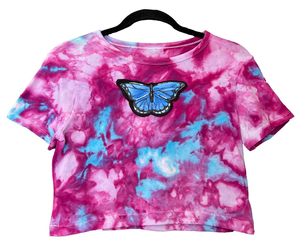 Tie Dye Butterfly Cropped Tshirt