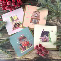 Image 1 of Set of 4 - Holiday greeting cards 