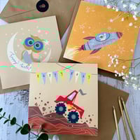 Image 3 of Set of 6 - Birthday greeting cards set for boys.