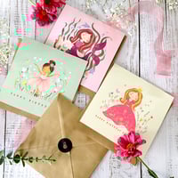 Image 4 of Set of 6 birthday cards for girls. 