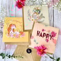Image 5 of Set of 6 birthday cards for girls. 