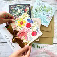 Image 1 of Set of 4 - Floral greeting cards