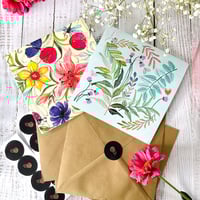 Image 5 of Set of 4 - Floral greeting cards