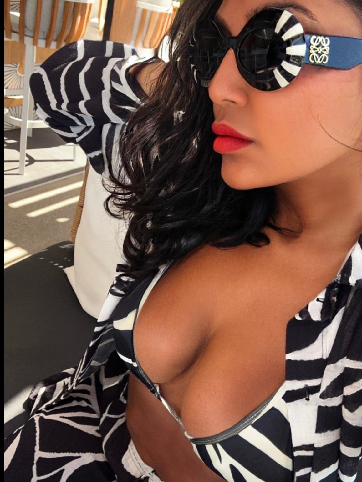 Image of ABSTRACT ZEBRA PRINT BIKINI & COVERUP SET (M)