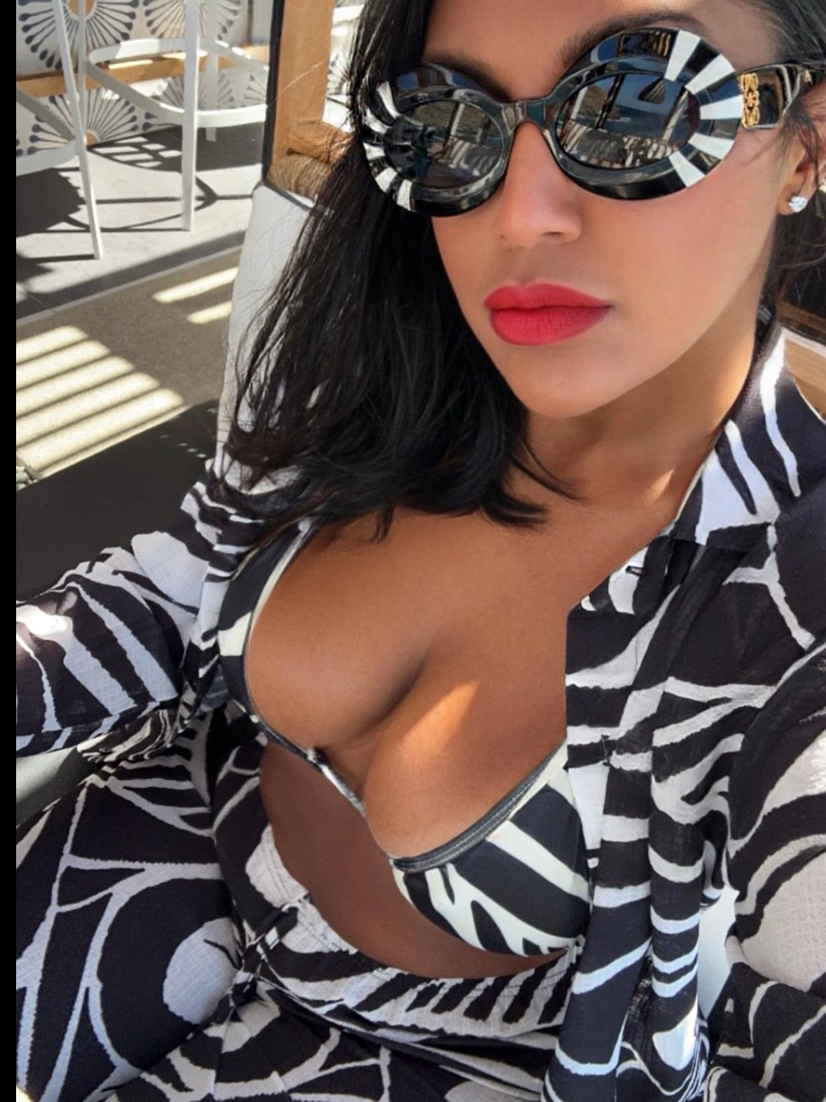 Image of ABSTRACT ZEBRA PRINT BIKINI & COVERUP SET (M)