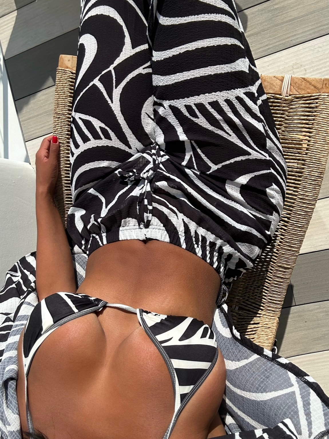 Image of ABSTRACT ZEBRA PRINT BIKINI & COVERUP SET (M)