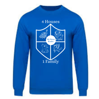 Blue long sleeve- 4 Houses 1 family