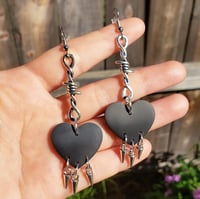 Black Heart Earrings 