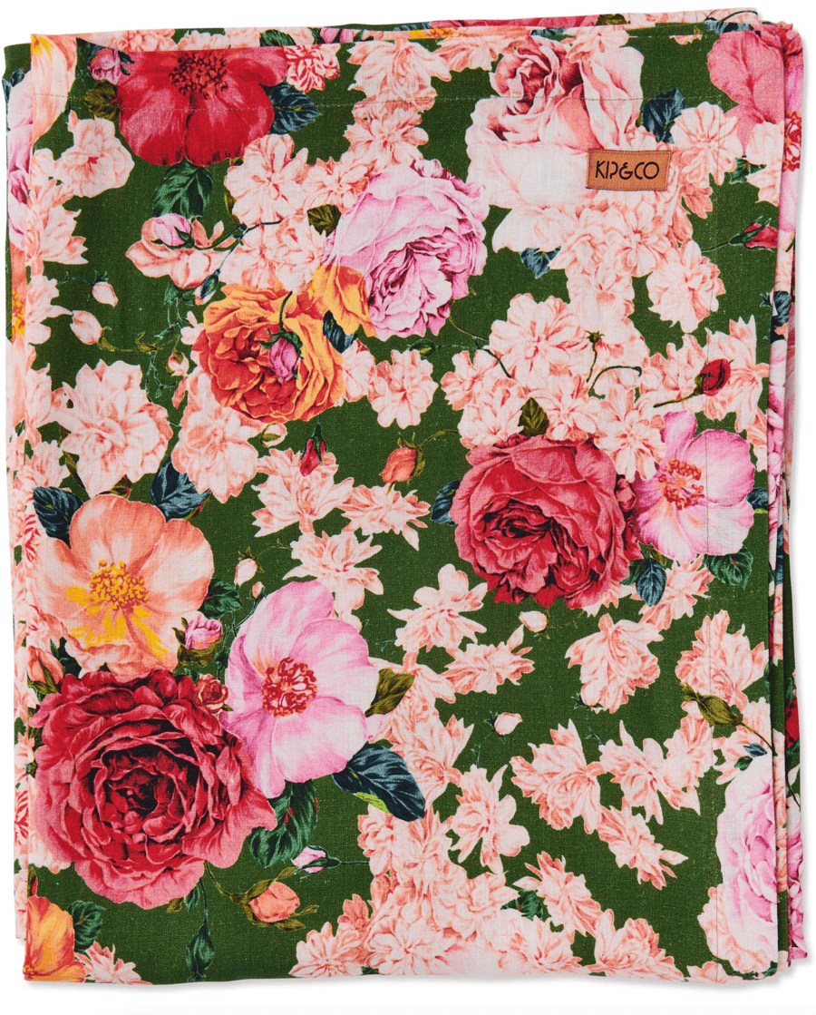 Image of Rose Garden Linen Tablecloth