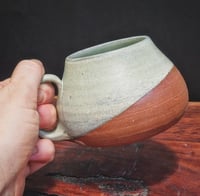 PEAR MUG - Jade on red earth clay (MED)