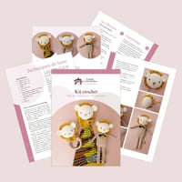Image 3 of Kit crochet DIY – Trio de naissance thème lion (doudou, hochet et mini doudou)