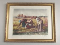 Image 6 of Antique 'Barbizon Les Glaneuses' Aquatint Print, Signed 'Le Garf' After J F Millet, Framed 