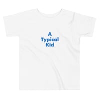 Image 1 of Autism Awareness T-Shirt for Kids - Embroidered White Shirt - A Typical Kid Design