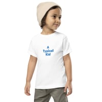 Image 2 of Autism Awareness T-Shirt for Kids - Embroidered White Shirt - A Typical Kid Design