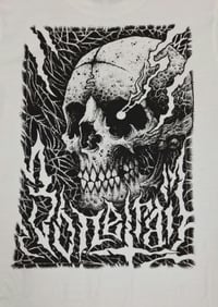 Image 3 of 'Bonetrail Skull' White & Black T-shirt - Bone Trail Apparel