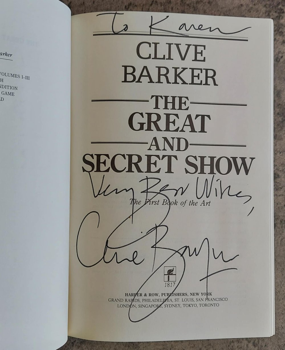 The Great and Secret Show, by Clive Barker - SIGNED