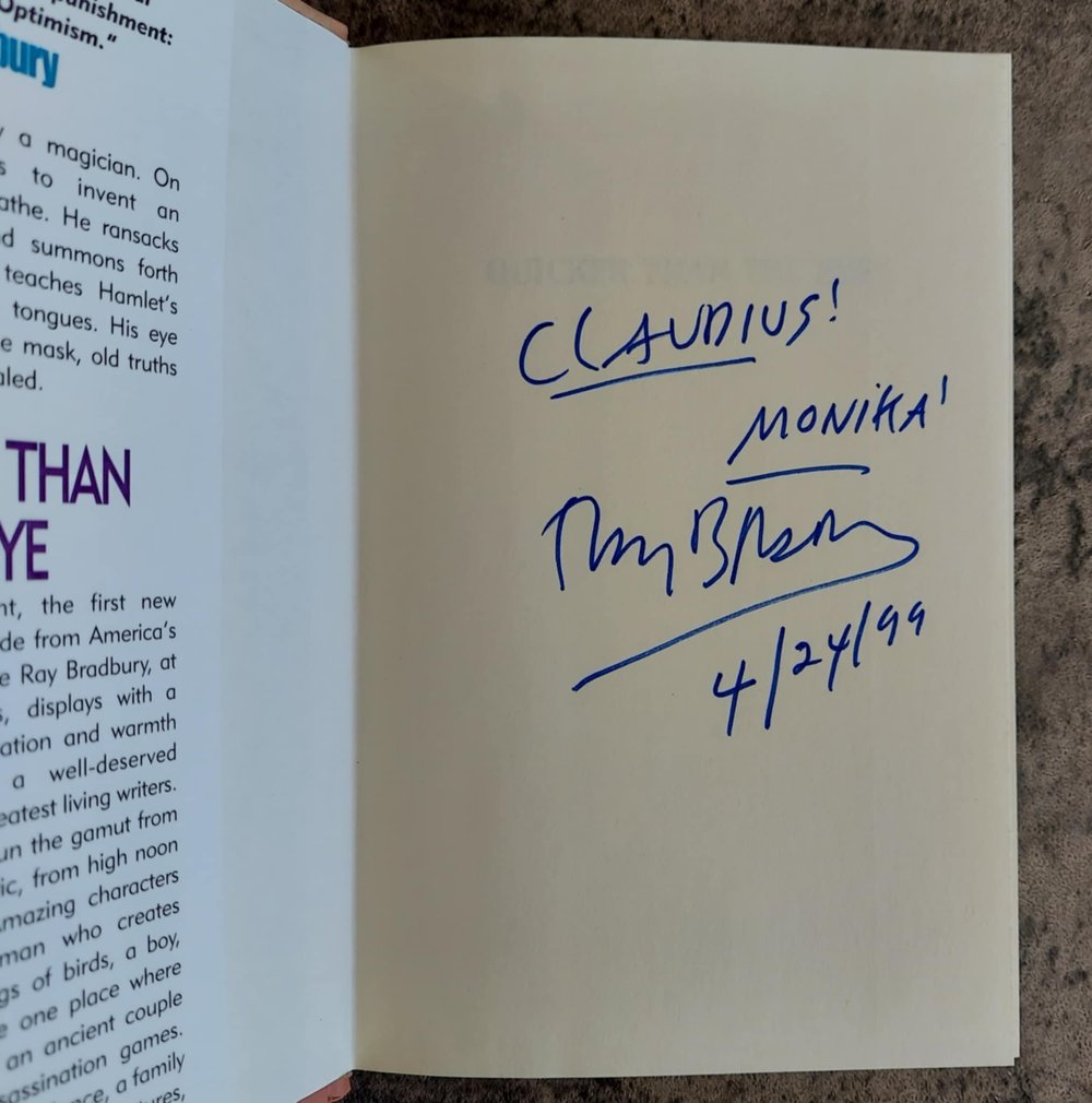 Quicker Than the Eye, by Ray Bradbury - SIGNED