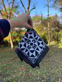 Image 2 of Black Quilt Pattern 1 Handkerchief 