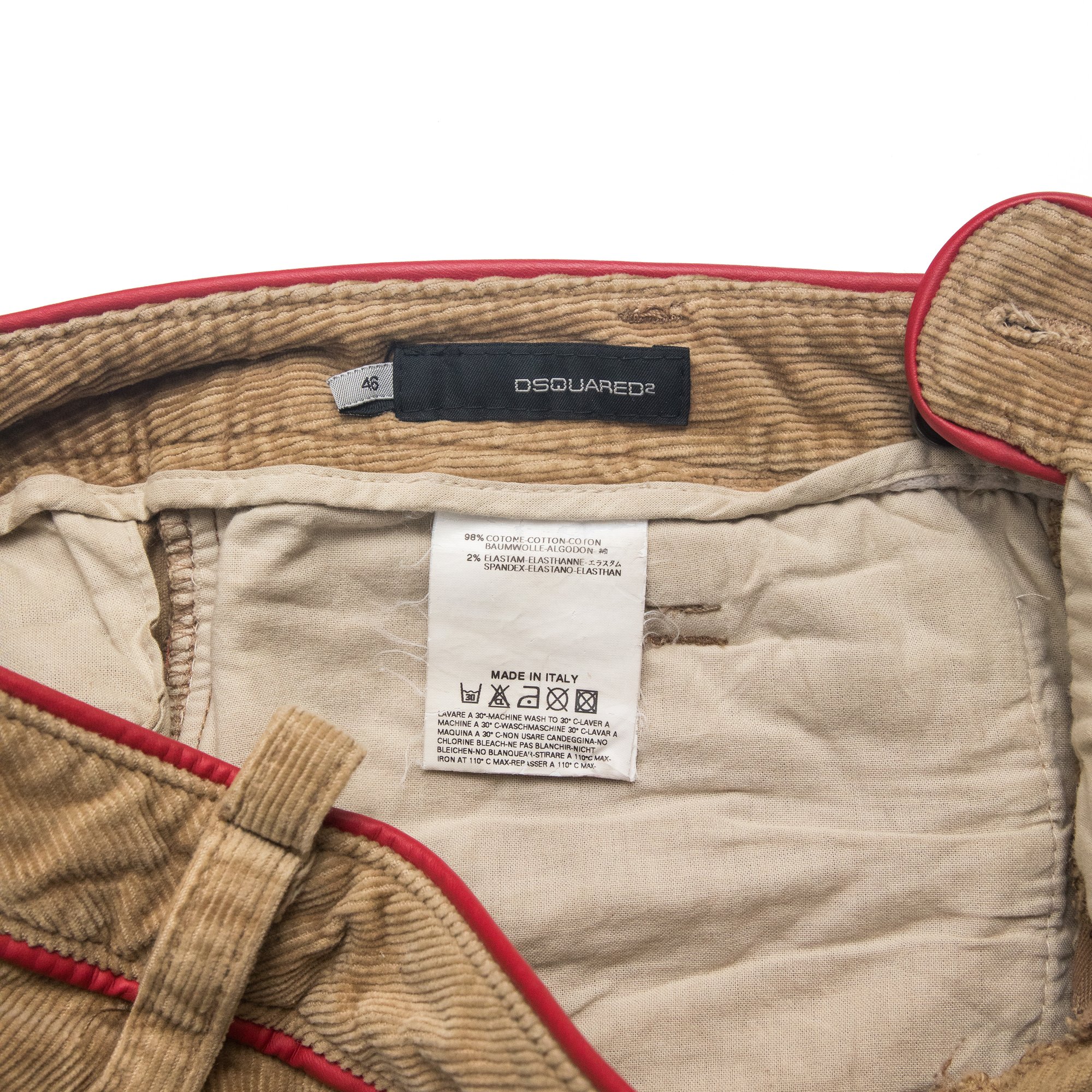 Image of Dsquared2 Runway 2004 Corduroy Low Rise Trousers