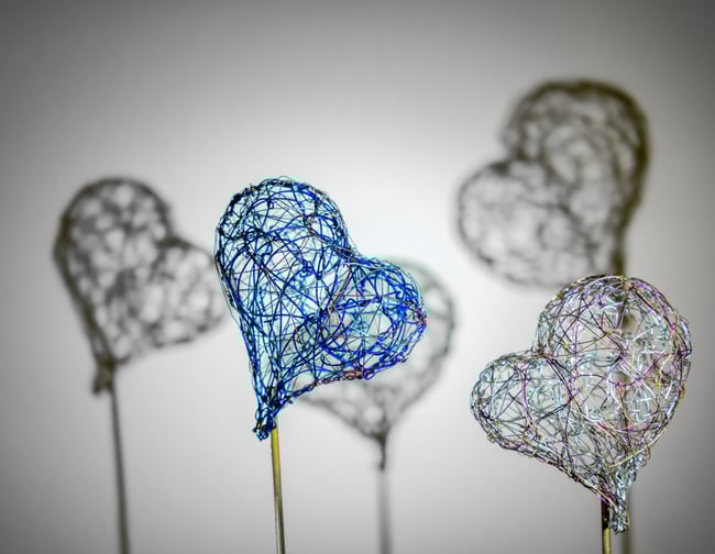 Wire heart sculpture tabletop art handmade Modern original artwork