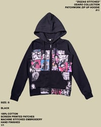 Image 1 of "ZIGZAG STITCHED" ODARO COLLECTION PATCHWORK ZIP UP HOODIE #11