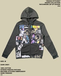 Image 1 of "ZIGZAG STITCHED" ODARO COLLECTION PATCHWORK ZIP UP HOODIE #14