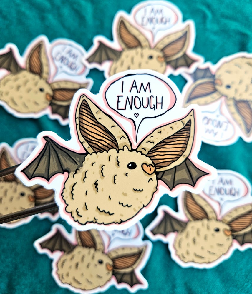 Image of I am Enough Bat Sticker