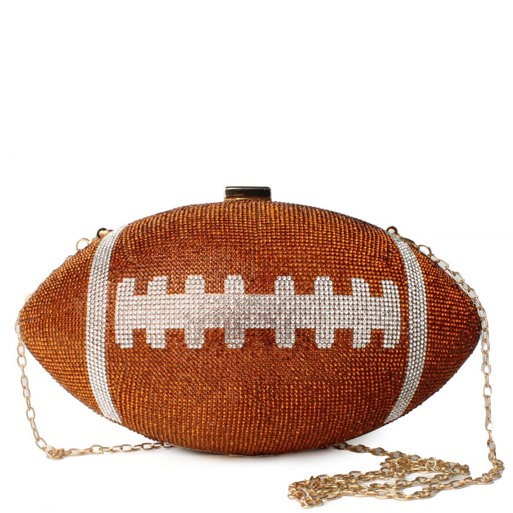 Image of Rhinestone Football Clutch