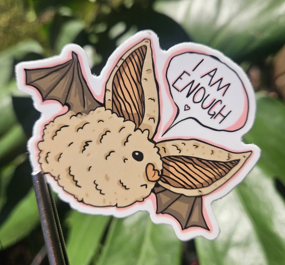 Image of I am Enough Bat Sticker