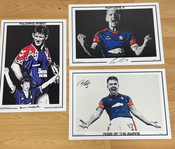 Image of FALKIRK TRIPLE SIGNED PRINT SET