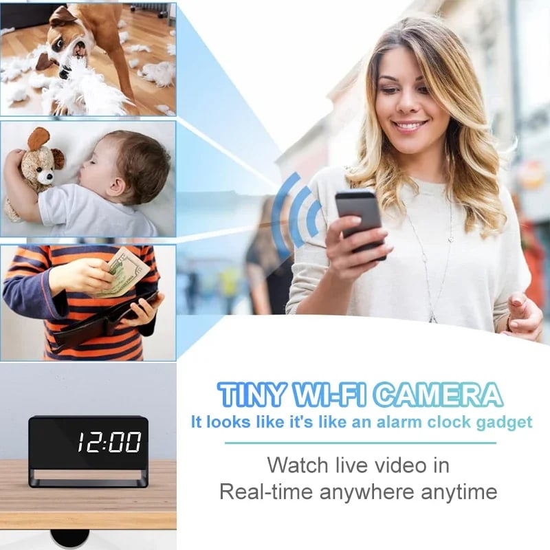 MSL Alarm Clock Mini Surveillance Camera 1080P HD with IR Night Vision and Motion Detection