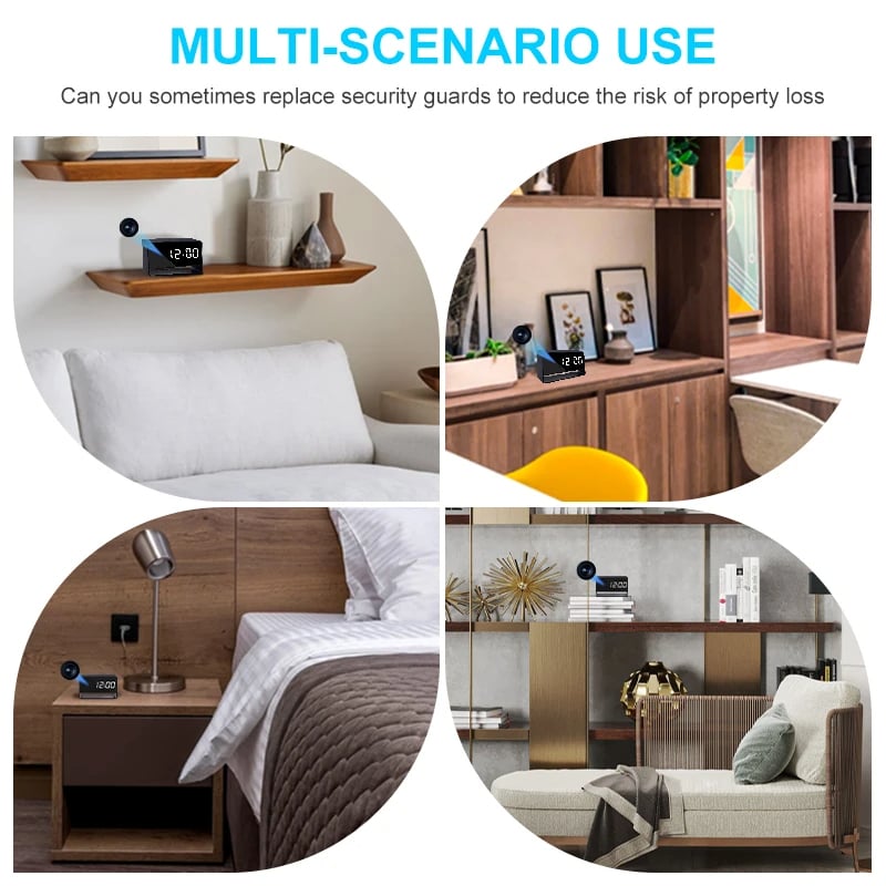 MSL Alarm Clock Mini Surveillance Camera 1080P HD with IR Night Vision and Motion Detection