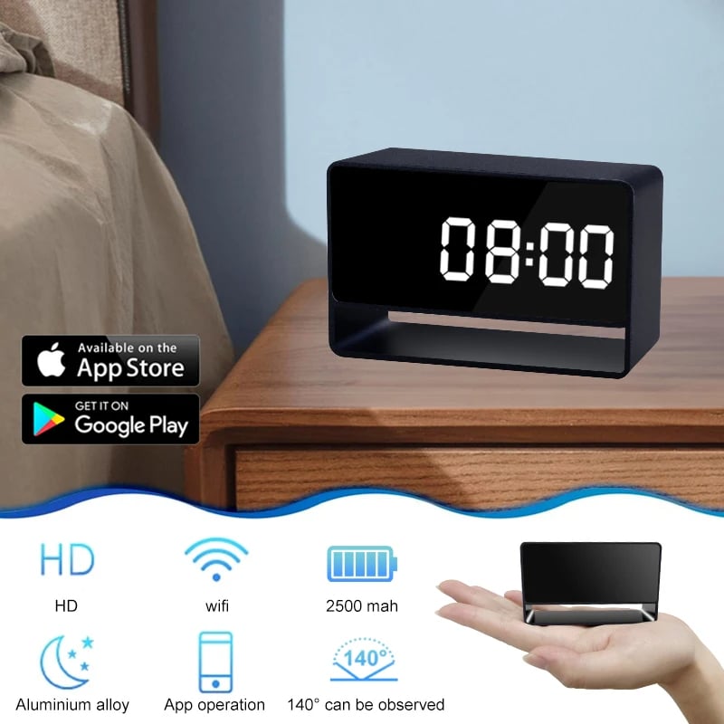 MSL Alarm Clock Mini Surveillance Camera 1080P HD with IR Night Vision and Motion Detection