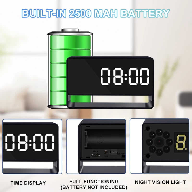 MSL Alarm Clock Mini Surveillance Camera 1080P HD with IR Night Vision and Motion Detection