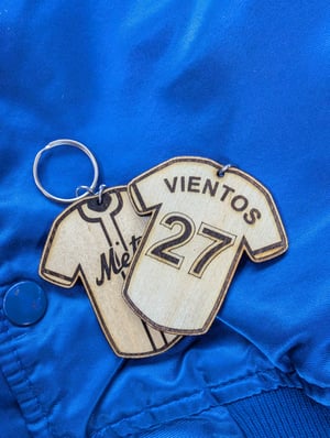 Image of NY Mets Themed Jersey Keychains